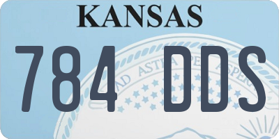 KS license plate 784DDS
