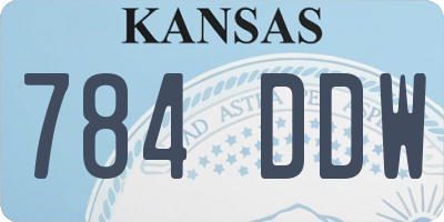 KS license plate 784DDW