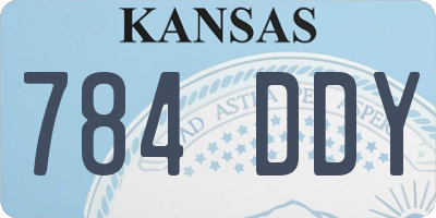 KS license plate 784DDY