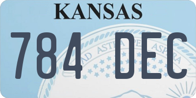 KS license plate 784DEC