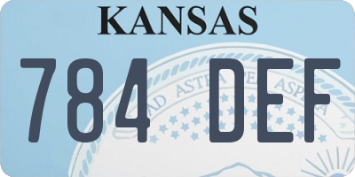 KS license plate 784DEF