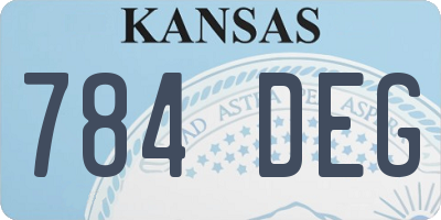 KS license plate 784DEG