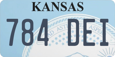 KS license plate 784DEI