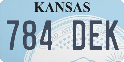 KS license plate 784DEK
