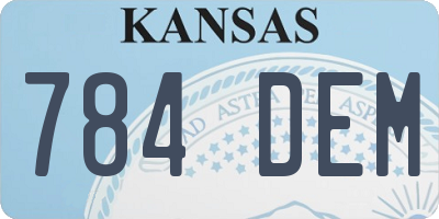 KS license plate 784DEM