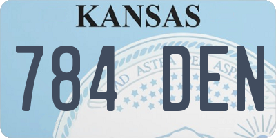 KS license plate 784DEN