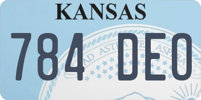 KS license plate 784DEO