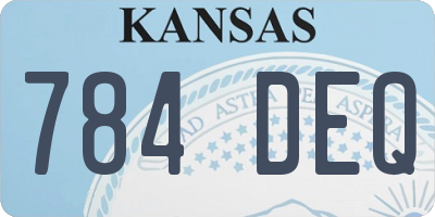 KS license plate 784DEQ