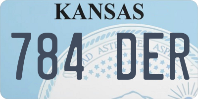 KS license plate 784DER