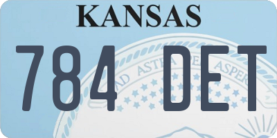 KS license plate 784DET