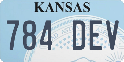 KS license plate 784DEV