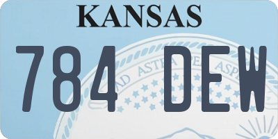 KS license plate 784DEW