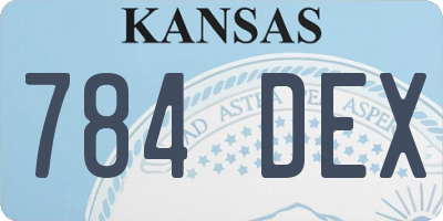 KS license plate 784DEX