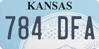 KS license plate 784DFA