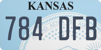 KS license plate 784DFB