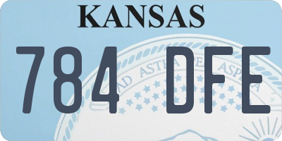 KS license plate 784DFE