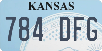 KS license plate 784DFG