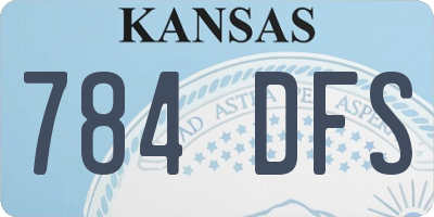KS license plate 784DFS