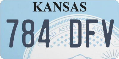 KS license plate 784DFV