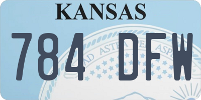 KS license plate 784DFW