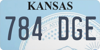 KS license plate 784DGE