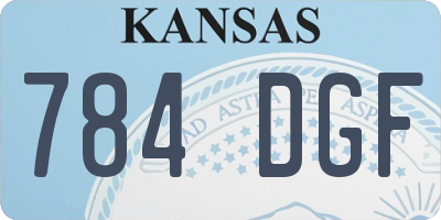 KS license plate 784DGF
