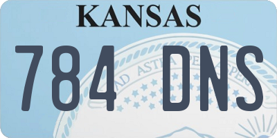 KS license plate 784DNS