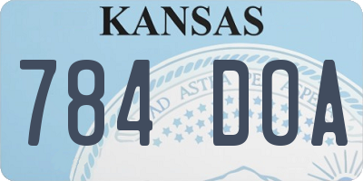 KS license plate 784DOA