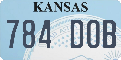 KS license plate 784DOB