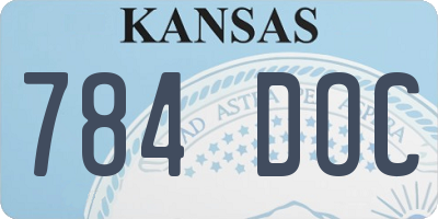 KS license plate 784DOC