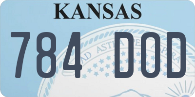 KS license plate 784DOD