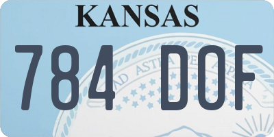 KS license plate 784DOF