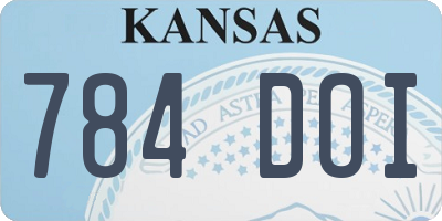 KS license plate 784DOI