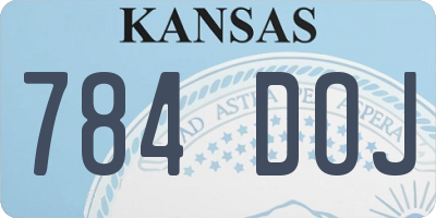 KS license plate 784DOJ