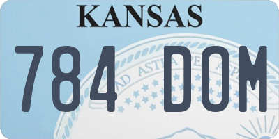 KS license plate 784DOM