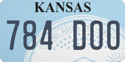 KS license plate 784DOO