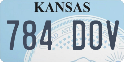 KS license plate 784DOV
