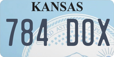 KS license plate 784DOX