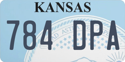 KS license plate 784DPA