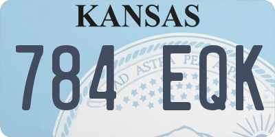 KS license plate 784EQK