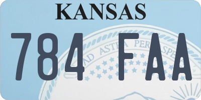 KS license plate 784FAA