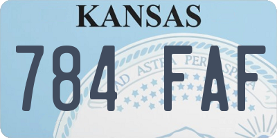 KS license plate 784FAF
