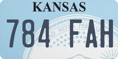 KS license plate 784FAH