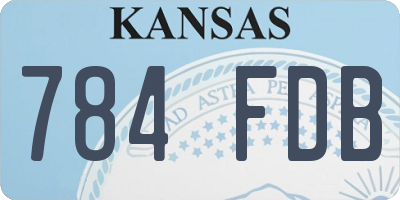 KS license plate 784FDB