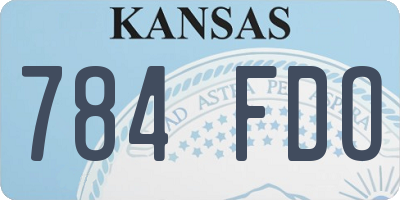 KS license plate 784FDO