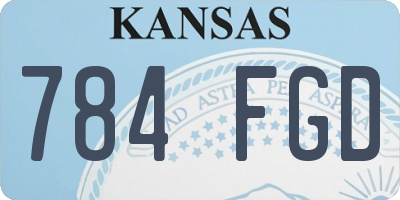 KS license plate 784FGD