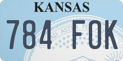KS license plate 784FOK