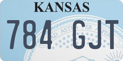 KS license plate 784GJT