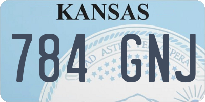 KS license plate 784GNJ
