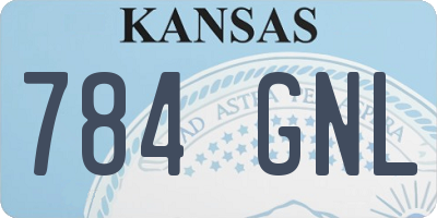 KS license plate 784GNL